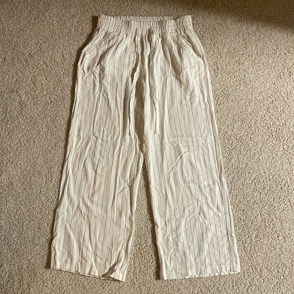 plaid linen beach pants